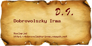 Dobrovolszky Irma névjegykártya